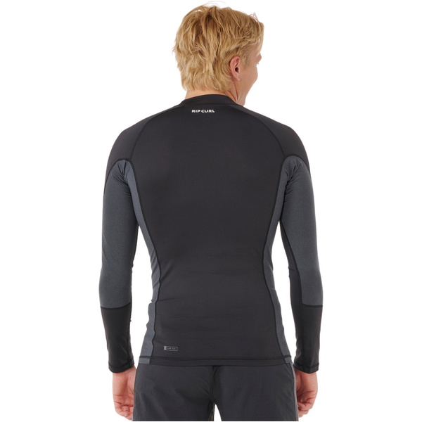2026 Rip Curl Da Uomo Waves Perf Canotta In Lycra A Maniche Lunghe 16FMRV - Black